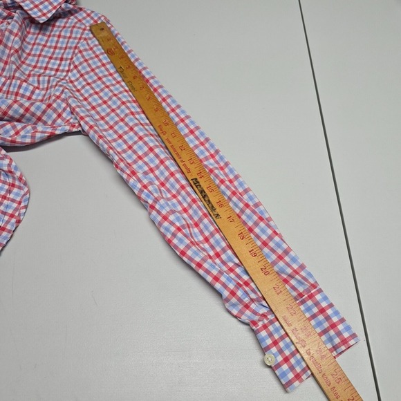 Gitman Bros Shirt Mens M‎ Pink Blue Plaid Button Up Preppy Light Academia USA - Picture 11 of 14